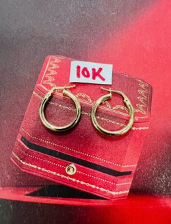 10K Yellow Gold Hoops For Wedding