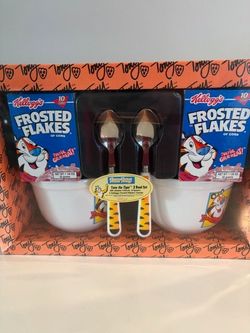 VINTAGE Collectors Sealed 2001 Kelloggs Tony The Tiger 2 Bowl Cereal Set Frosted Flakes