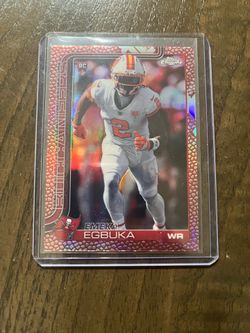 Emeka Egbuka 2025 Topps Chrome 312 Football Leather Refractor