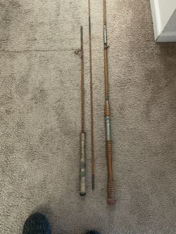 2 Wood Fishing Rods 1 Six Feet, 1 Nine Feet