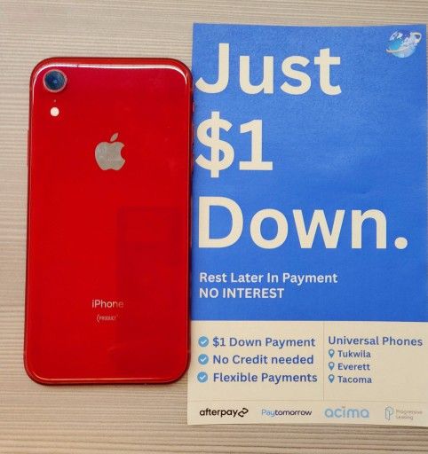 Apple Iphone XR 128gb Unlocked FREE Smartwach/ Headphones. Pay $1 Today Rest in payments. NO CREDIT NEEDED FINANCING
