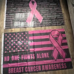Used Breast Cancer Awareness Flag Size 3ftx5ft