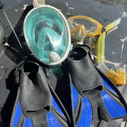 Snorkeling Mask And Flippers 