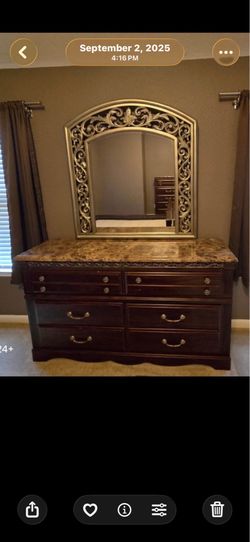Bedroom dresser with mirror
