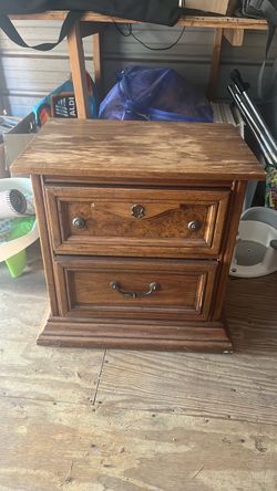 Wood 2-Drawer Nightstand End Table