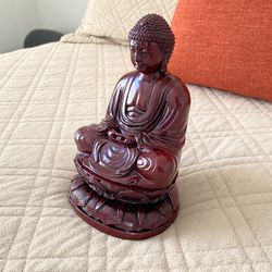 Meditating Buddha Statue (Dark Red)