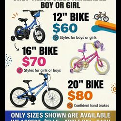 Bicycle 20”,16”,12”