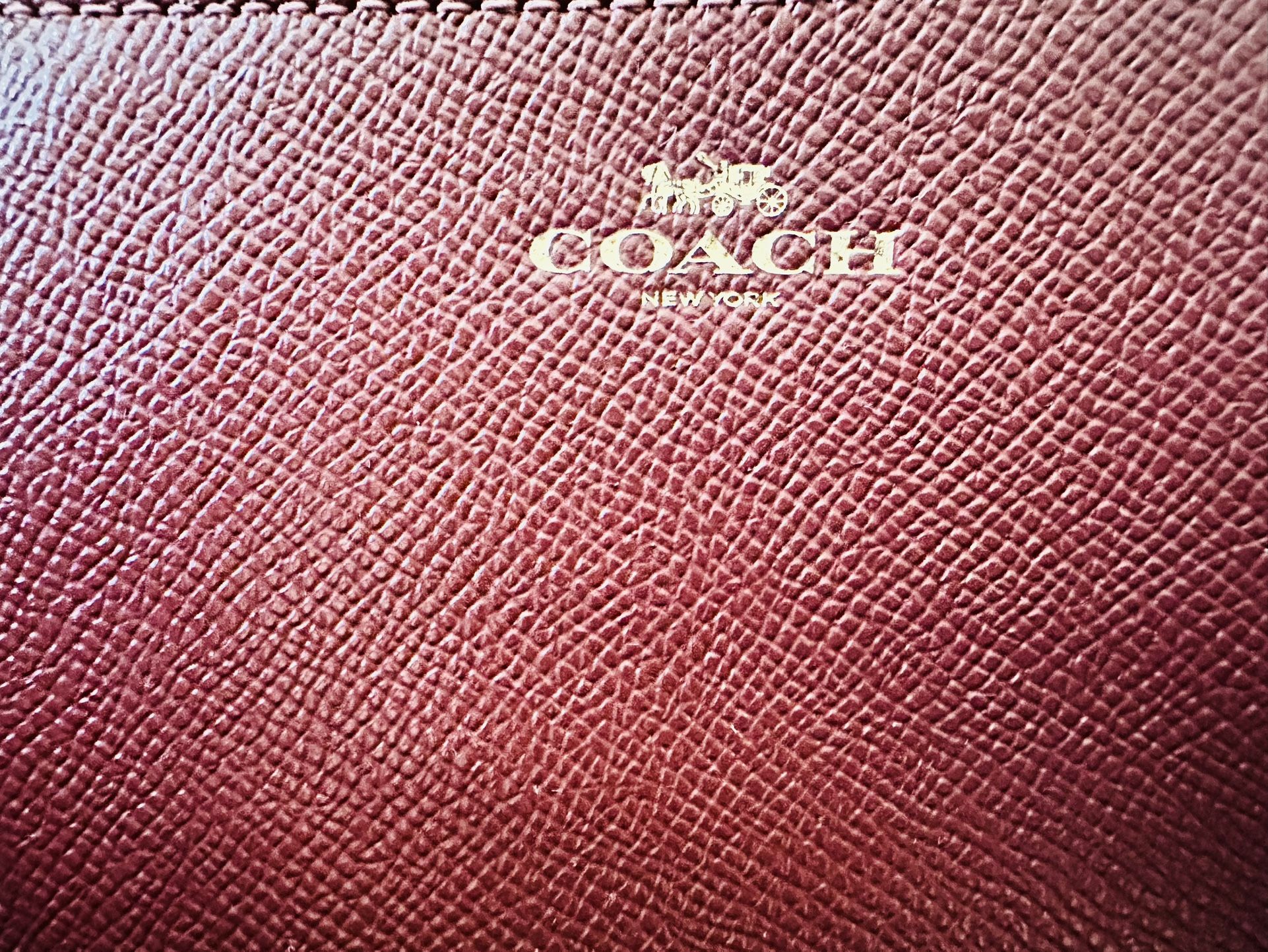 Coach Burgundy Leather Wristlet Bag