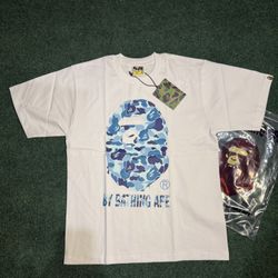 Bape White/Blue Tee
