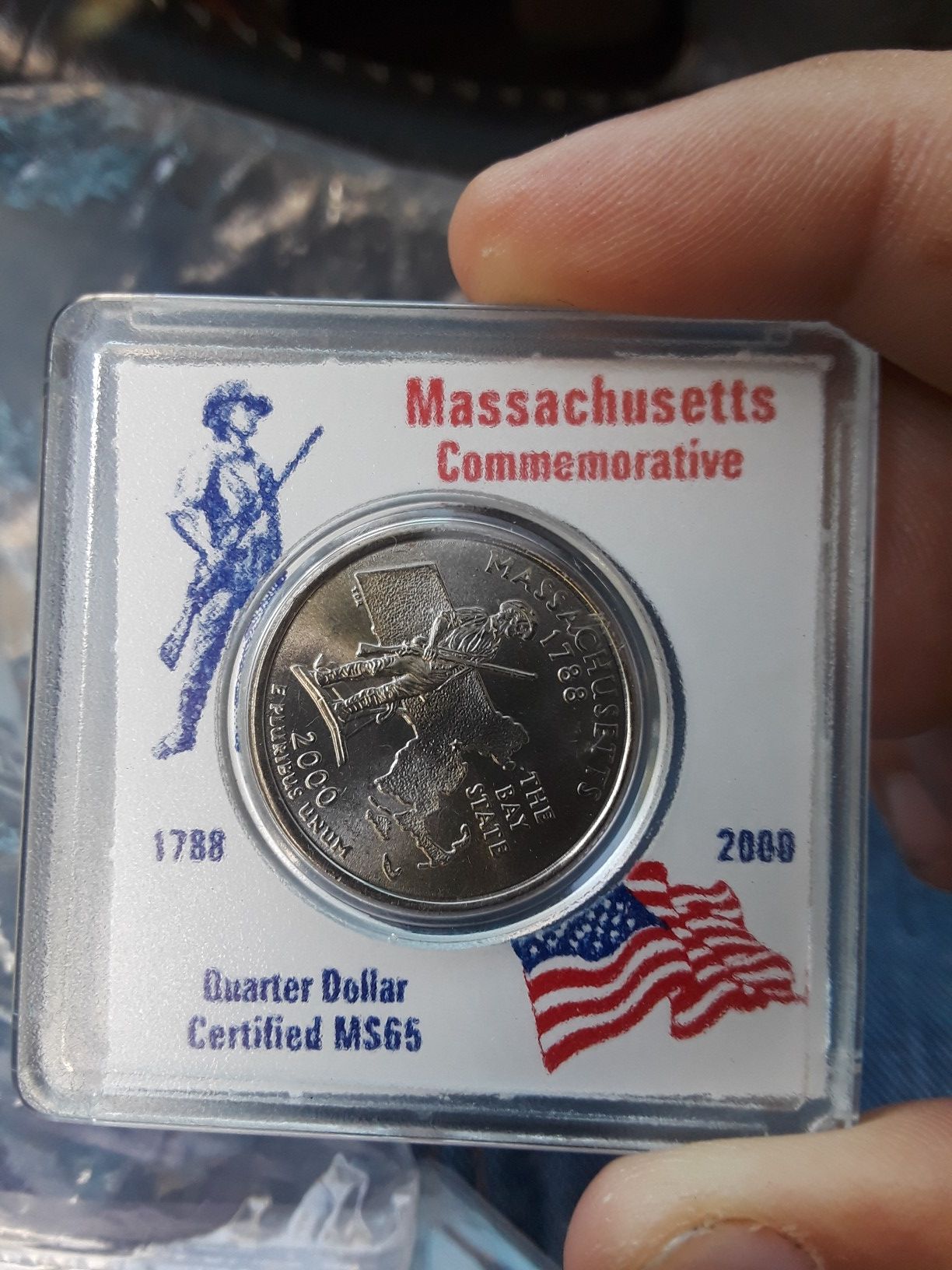 Massachusetts Commeemorative 1788 -2000 Quarter Dollar Certified MS65