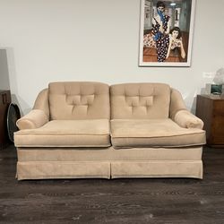 Vintage Slyter Magnuson Loveseat - Cream Tan Beige Colored - Good Condition - Read