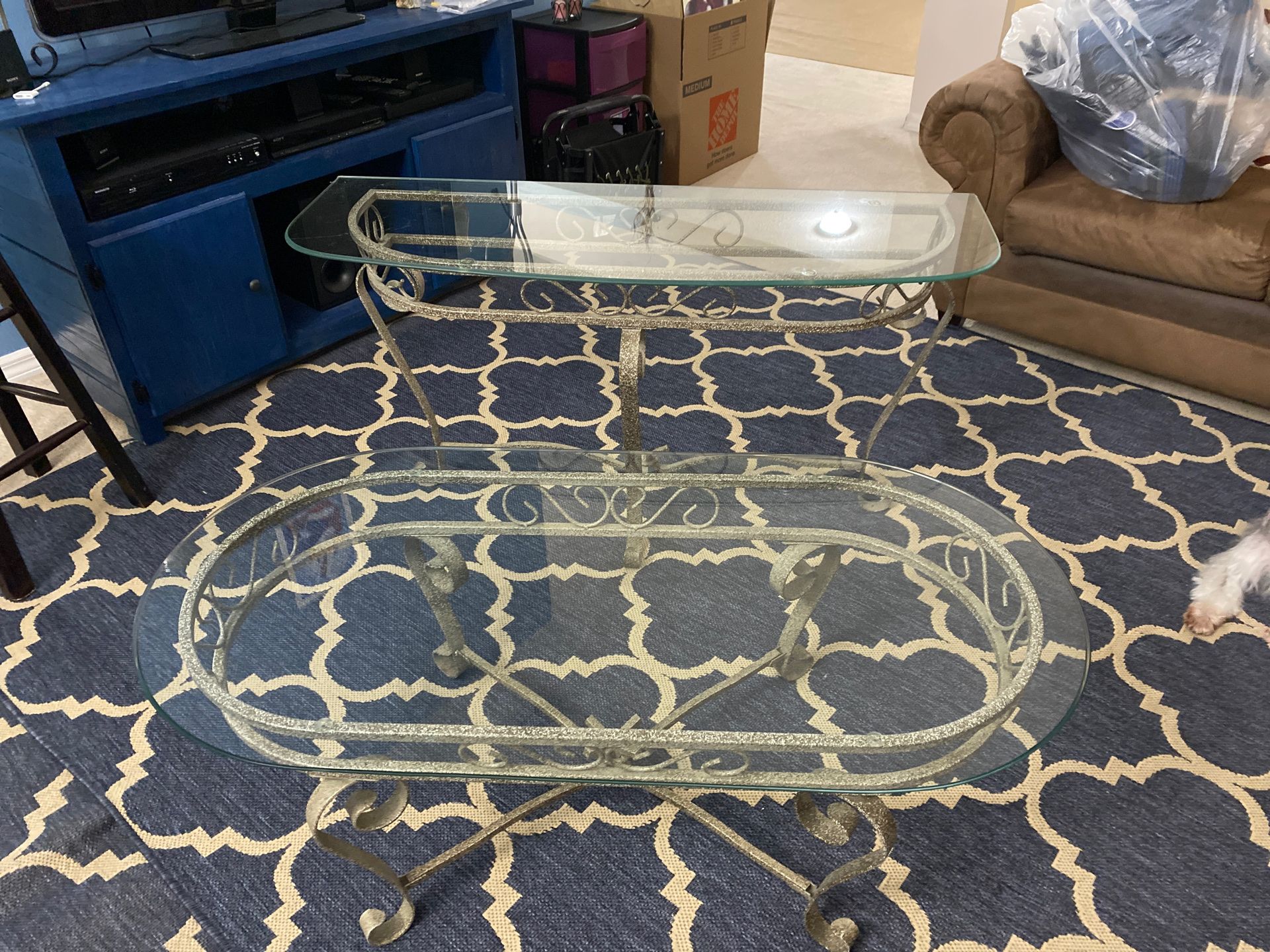 Living room center table and one console table both for $30