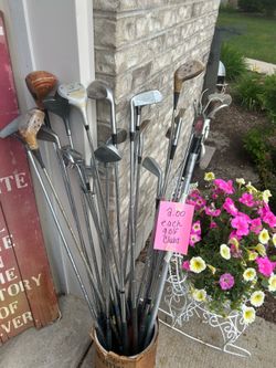 $2 each golf clubs woods putters & golf ball picker upper