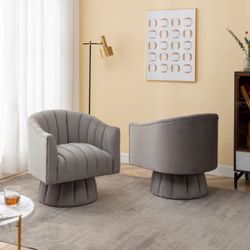 Murrow Velvet Swivel Barrel Chair (Set of 4)