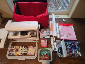 Husqvarna Viking Designer Topaz 50 Embroidery & Sewing Machine + Hoops + Accessories