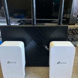 ASUS AC1750 WiFi Bundle Router (RT-ACRH18) With 2 TP-Link Extenders AC-1200