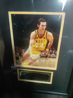 Framed JerryWest / Los Angeles Lakers With Name Plate