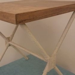 🌺 Boho Wood End Table / Side Table Solid metal Frame/ Wood Top🌺