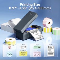 New Bluetooth Thermal Shipping Label Printer, Wireless 4x6 Shipping Label Printer for Small Business, Support iOS, Android, Windows and Mac, Compatibl