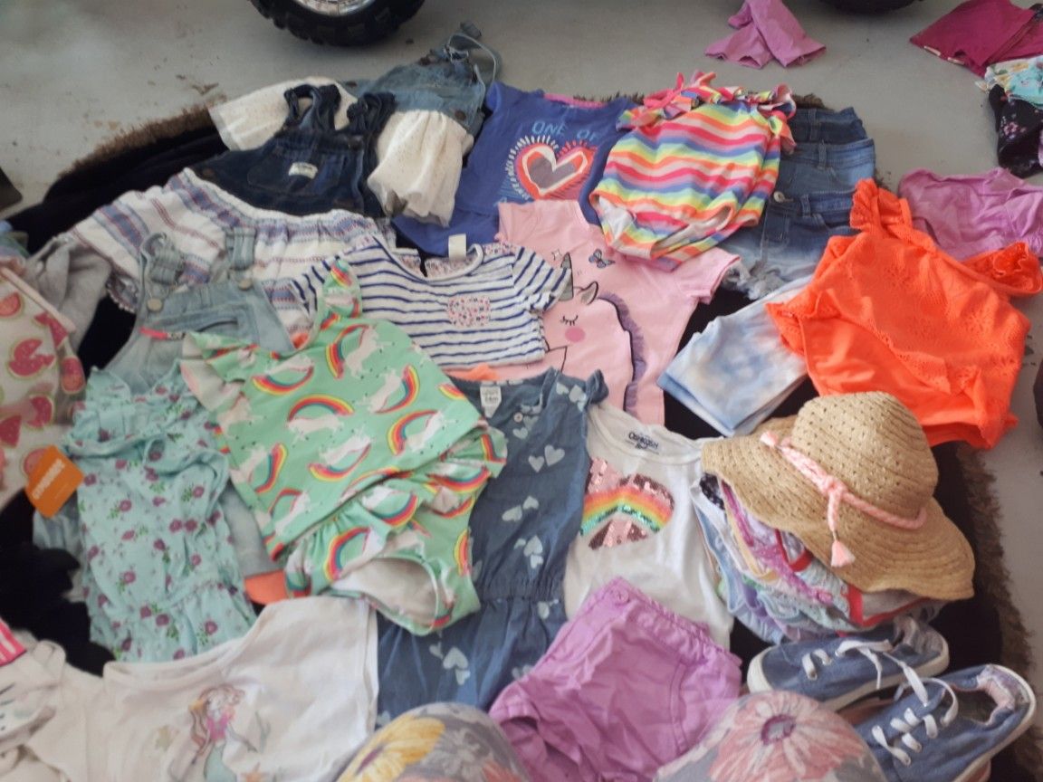 Oshkosh Carter's all types of baby clothes from 2T to 3T to 4T to 18 to 24 m1onths sneakers shoes bumpers Justice hats panties