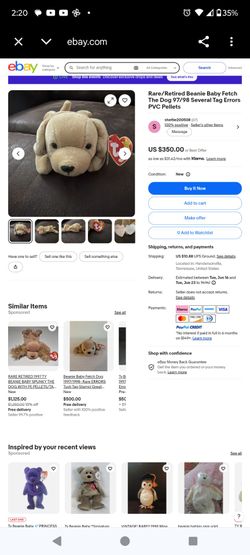 Original fetch retired Bennie baby