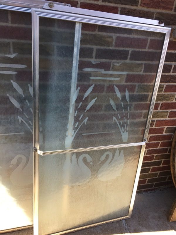 Vintage Mid Century Swan Shower Doors