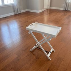 White Folding Tray Table / Side Table – Open Box, Never Used