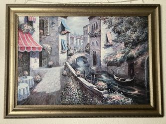 Venice Italy Painting Italian Landscape Printed House Decor Framed Lightweight