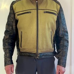 IXS Leather / Olive Green Jacket Men’s XL