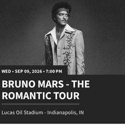 Bruno Mars Indianapolis In FLOOR SEATS MIDDLE SECTION ROW 1