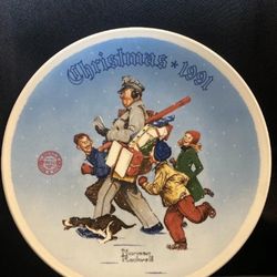 1991 Santa's Helper Norman Rockwell Plate