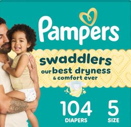 104 Pamper Swadlers (Size 5)