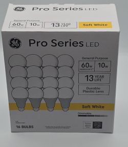 GE Pro Series LED A19 Soft White 10W 16 Pack Dimmable