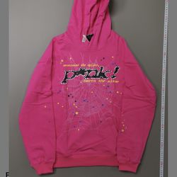 pink sp5der hoodie