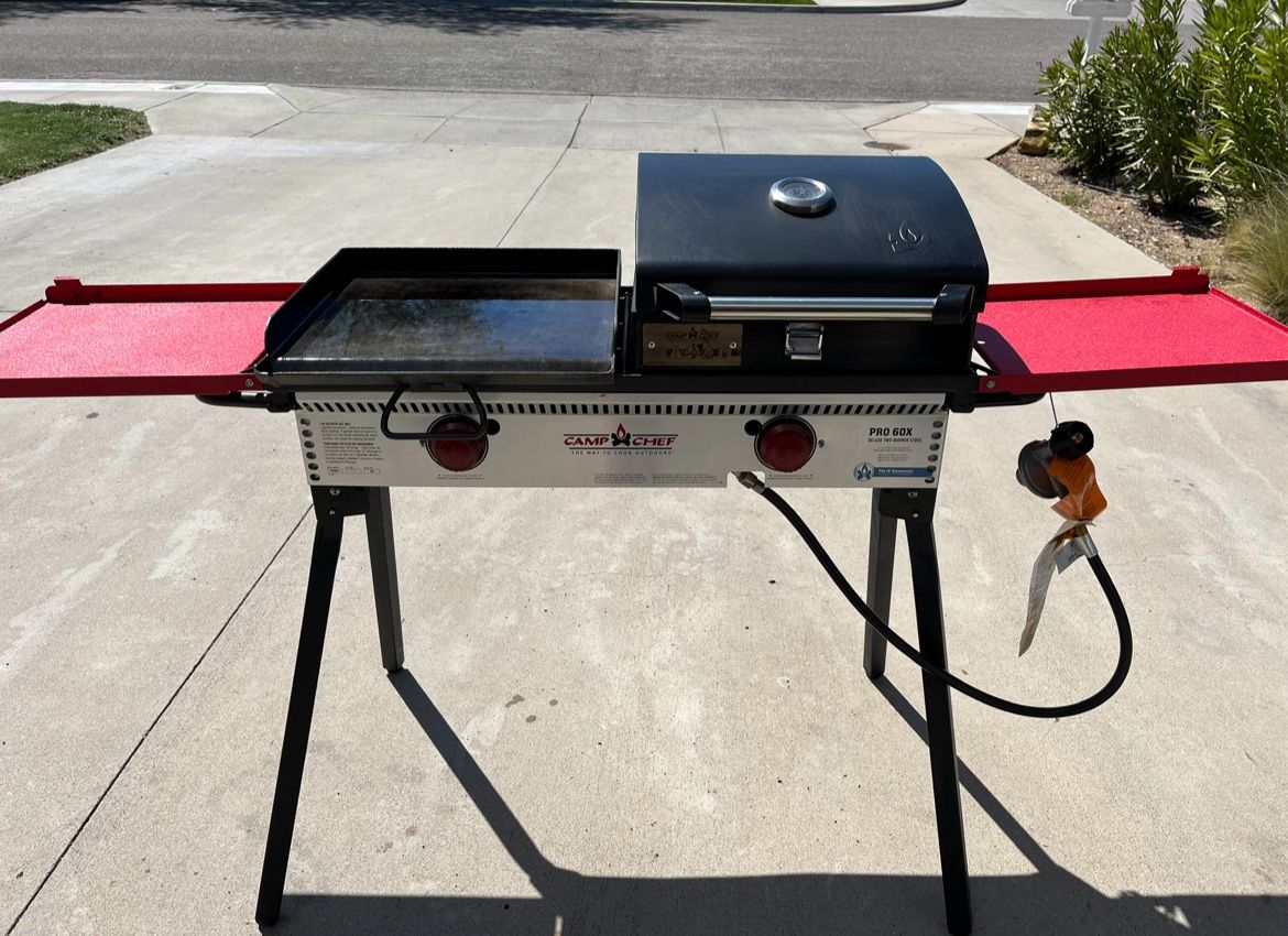 Camp Chef Pro 60X Two-Burner Stove w/ Grill Box Accesory