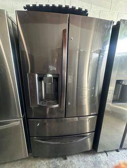 LG 3-Door Refrigerator Black Stainless Steel