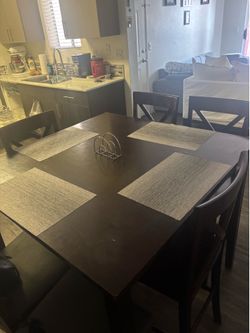 Wood Dining Table 4 Chairs