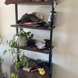 Wall Mounted Ladder Shelf with Drawers