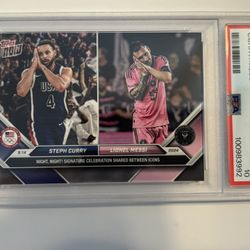 2024 TOPPS NOW MLS #128 LIONEL MESSI/STEPH CURRY PSA 10