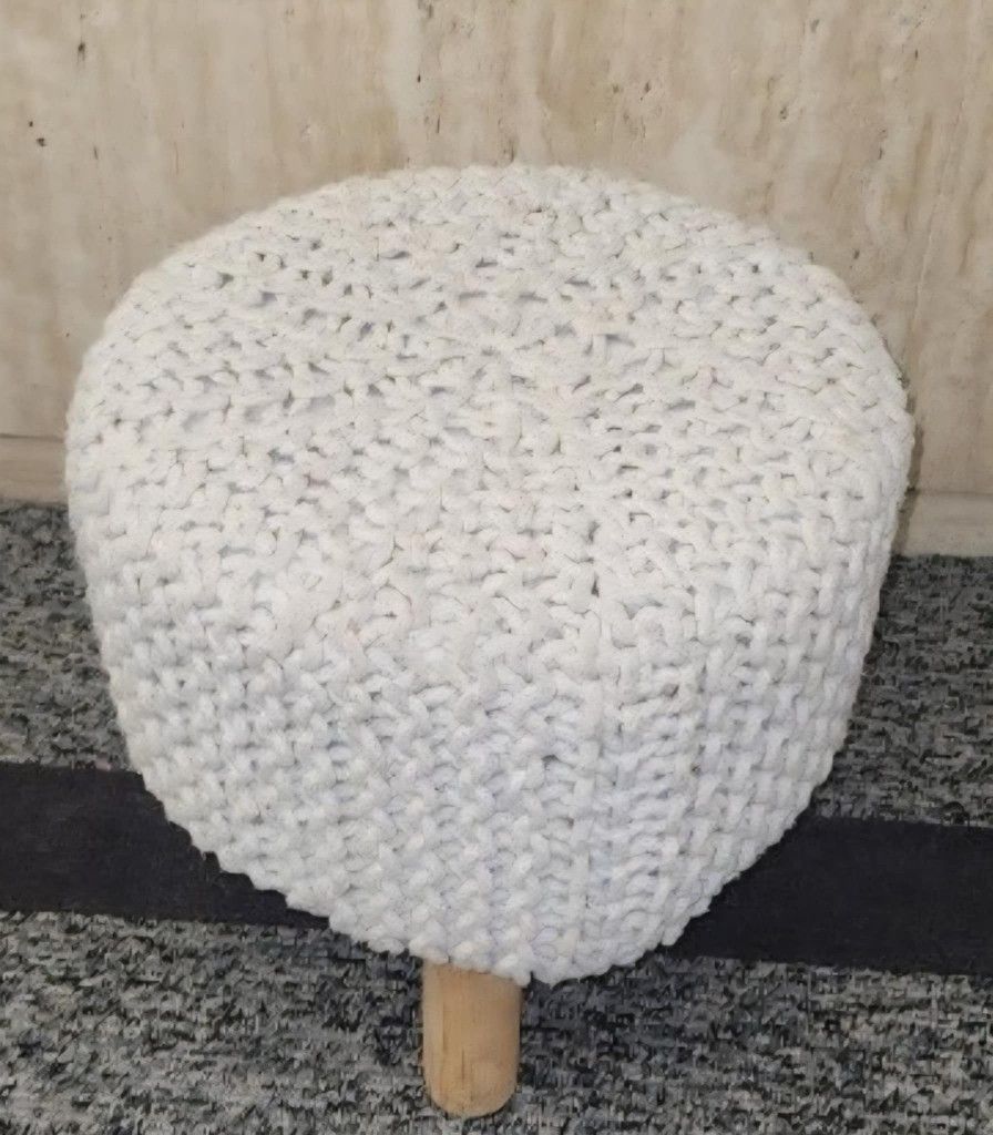 REDEARTH Foot Stool -Handmade Macrame Wooden 4 Legs Seat Footrest for Living Room, Bedroom, Nursery, kidsroom, Patio, Gym; 100%