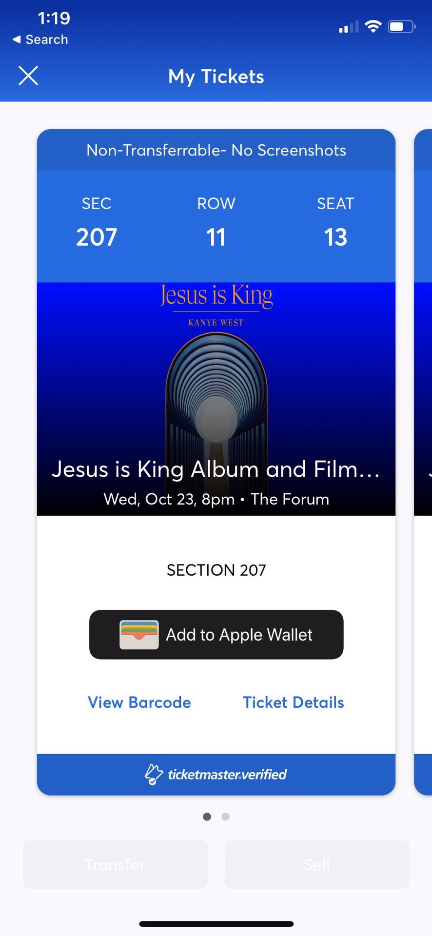 Jesus Is King showing
