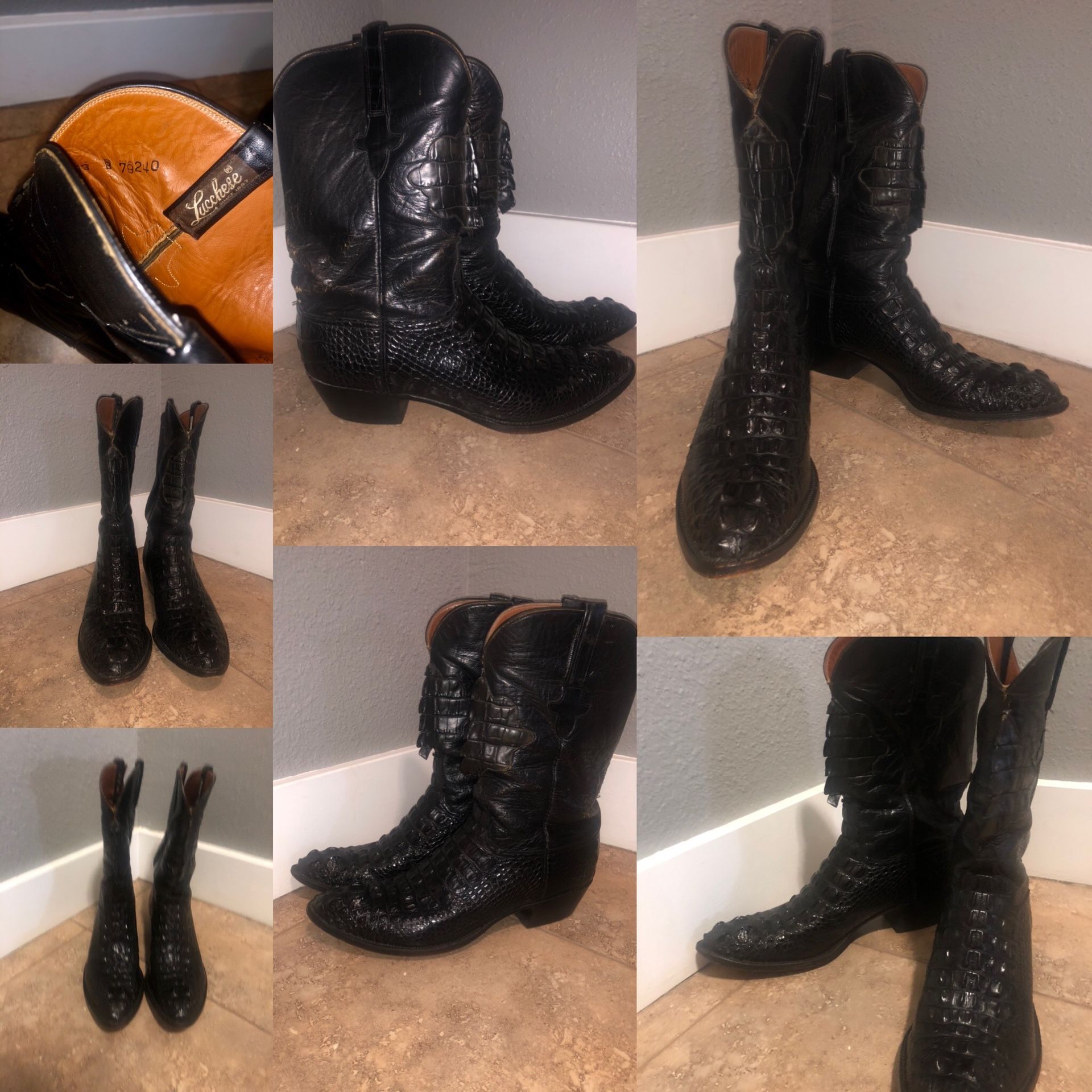 Crococdrile leather boots like new