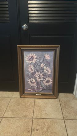 Framed Sunflower Floral Wall Art Print