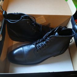 JF J.FERRAR Black Dress Shoes/boots Size  10 And A Half 
