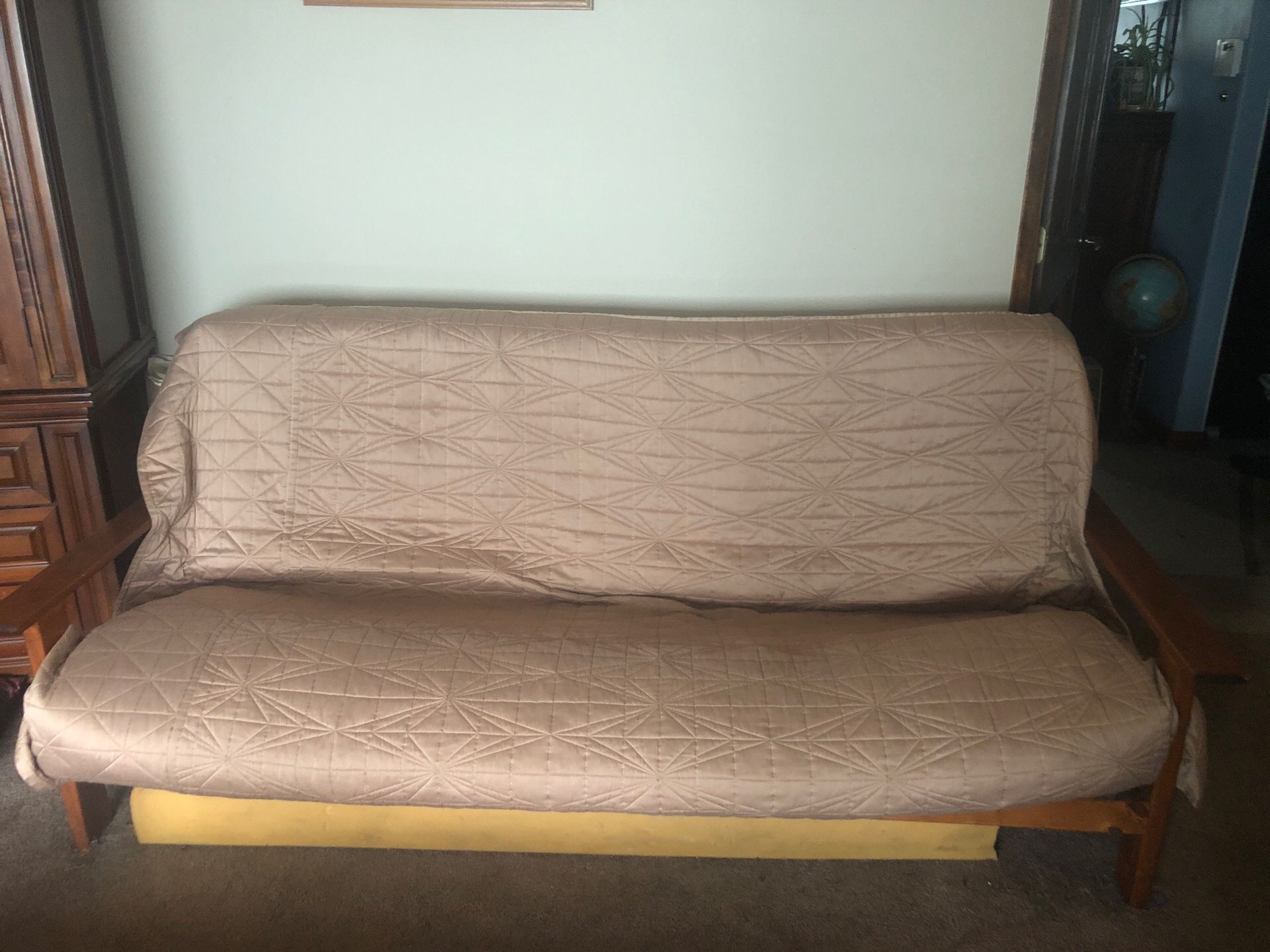 Wooden framed futon couch