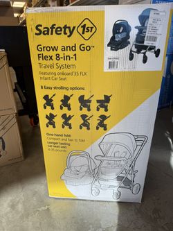 Safety 1st Grow and Go Flex 8-in-1 Modular Travel System, Forest Tide, Toddler, Unisex