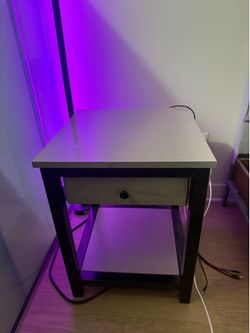 Night stand with drawer and outlets