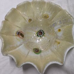 Vintage Murano Scalloped Bowl