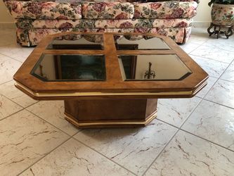 Burl Wood Coffee Table and Side Table