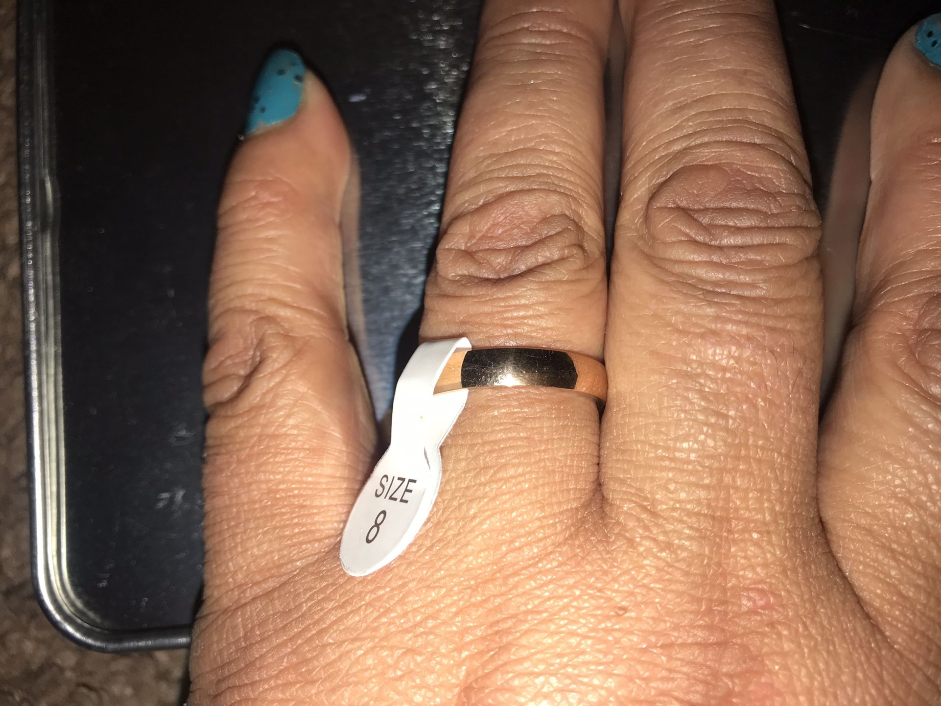 Gold plated ring size 8